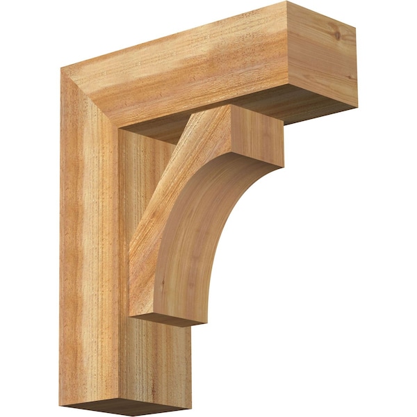 Ekena Millwork Westlake Block Rough Sawn Bracket w/ Offset Brace, Western Red Cedar, 8"W x 22"D x 26"H BKT0806X22X26WTL05RWR - main
